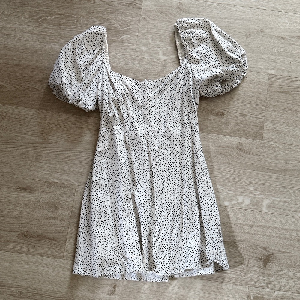 Forever 21 White and Black Polka Dot Dress
